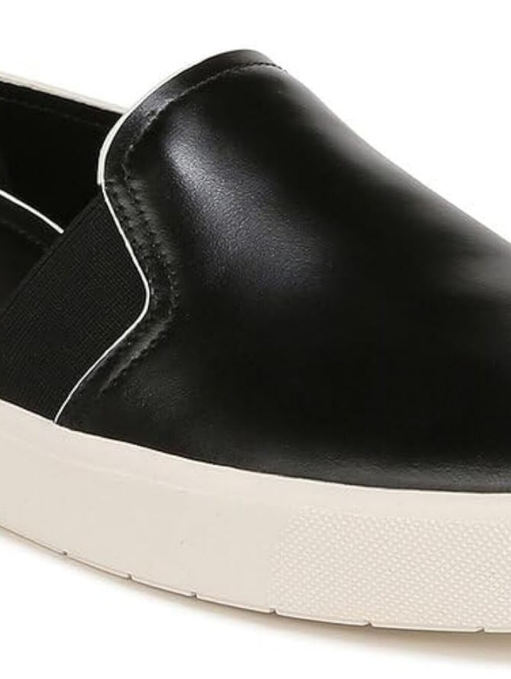 Vince Blair II Black Perforated Leather Slip On Sneakers Women Shoes Black 9 M